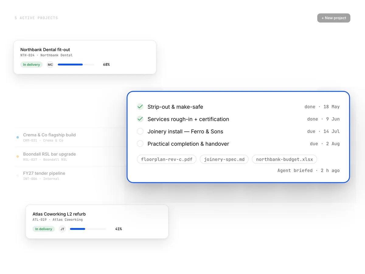 Metrix Map — Projects view tracking active work
